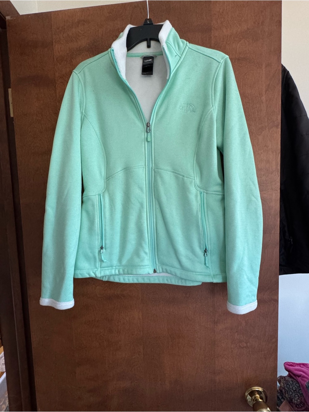 The North Face Mint Green Fleece Full-Zip Crew Jacket